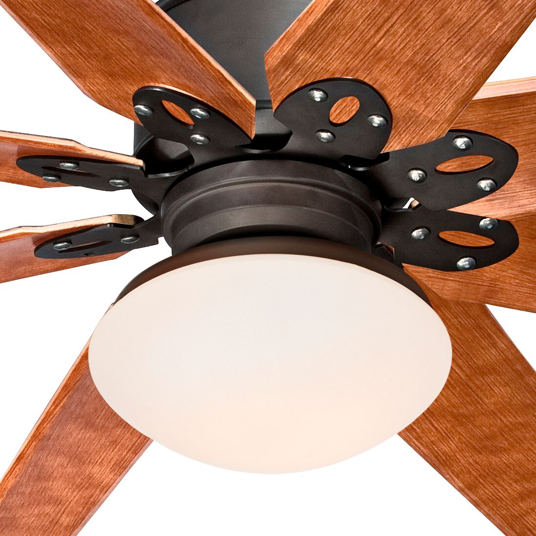 72" Predator Bronze Opal Damp Rated Large Ceiling Fan with Remote