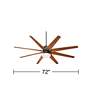 72" Predator Bronze Opal Damp Rated Large Ceiling Fan with Remote