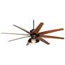 72" Predator Bronze Rustic LED Large Damp Ceiling Fan with Remote