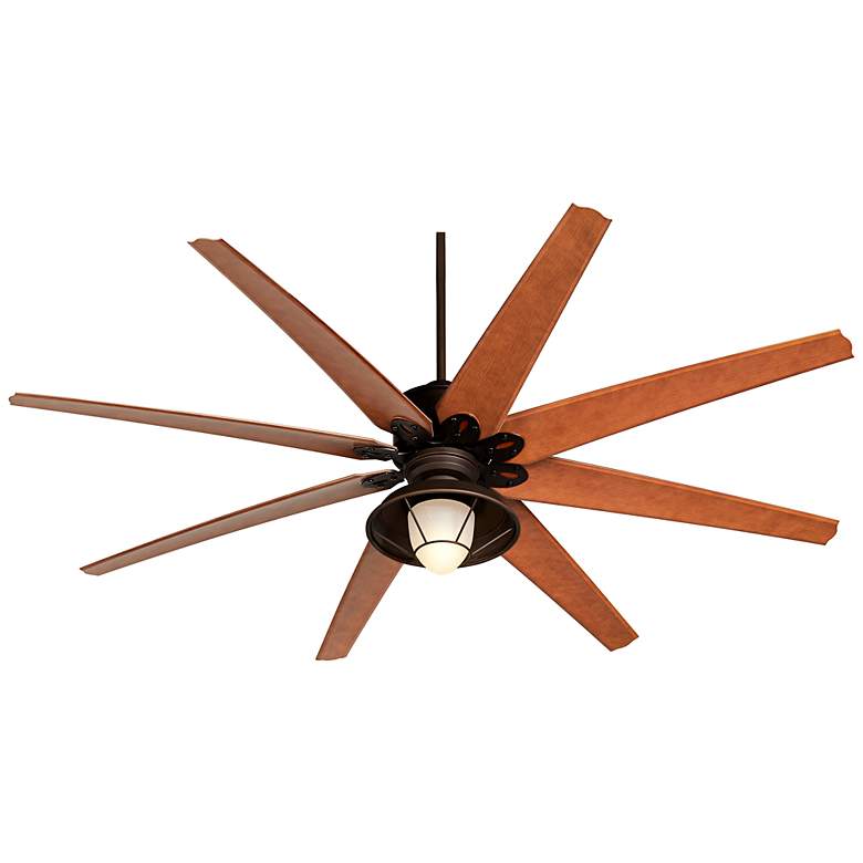 Image 5 72 inch Predator Bronze Rustic LED Large Damp Ceiling Fan with Remote more views