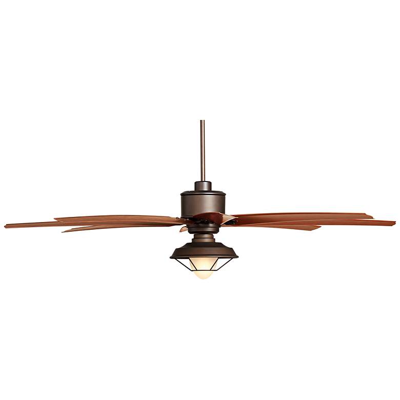 Image 6 72 inch Predator Bronze Rustic LED Large Damp Ceiling Fan with Remote more views