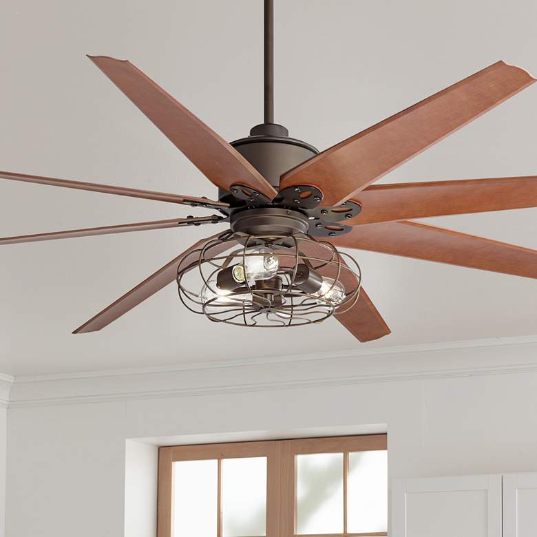 Image 1 72 inch Predator English Bronze 3-Light LED Ceiling Fan with Remote