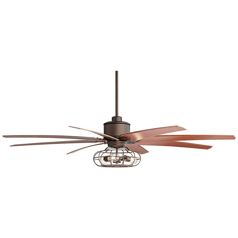 Image 6 72" Predator English Bronze 3-Light LED Ceiling Fan with Remote more views