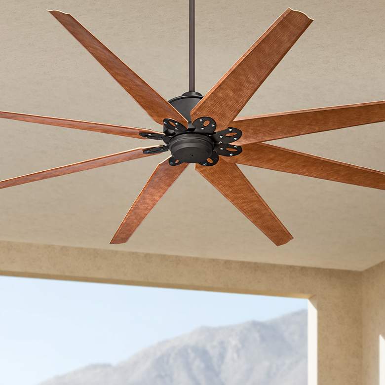 Image 2 72" Predator English Bronze Large Outdoor Ceiling Fan with Remote