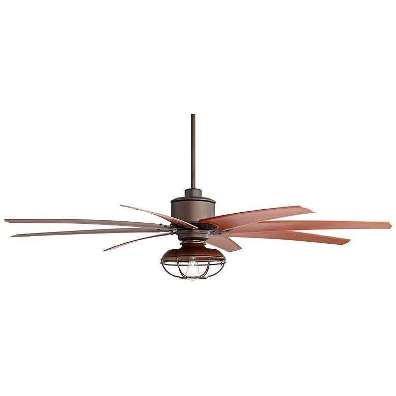 Image 6 72" Predator Rustic Bronze Damp Rated Large Ceiling Fan with Remote more views