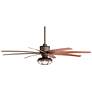 72" Predator Rustic Bronze Damp Rated Large Ceiling Fan with Remote