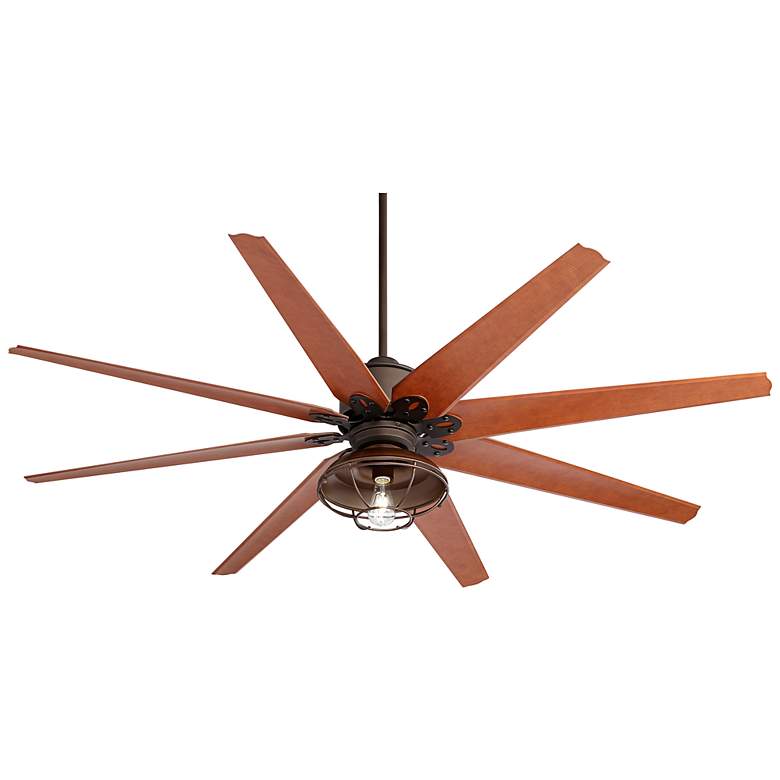 72 inch Predator Rustic Bronze Damp Rated Large Ceiling Fan with Remote more views