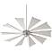 72" Quorum Mykonos Satin Nickel Large Ceiling Fan with Canvas Blades