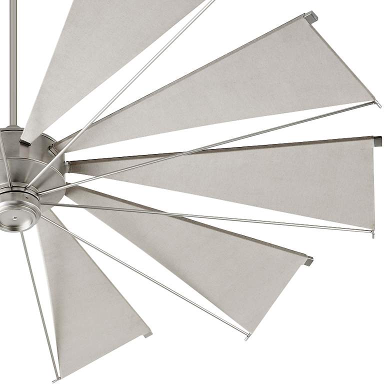 Image 3 72 inch Quorum Mykonos Satin Nickel Large Ceiling Fan with Canvas Blades more views
