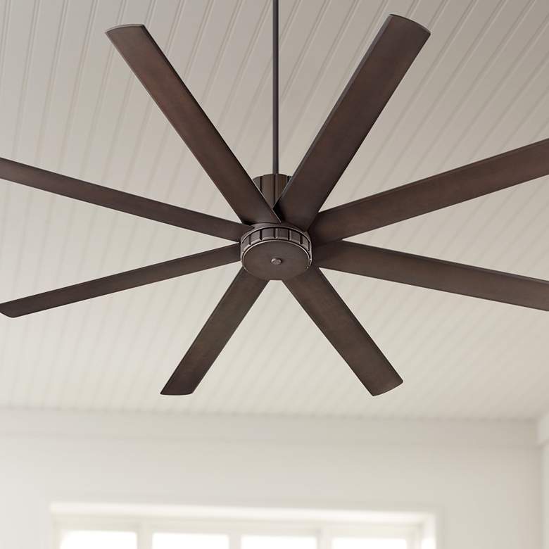 Image 1 72" Quorum Proxima Oiled Bronze Large Ceiling Fan with Wall Control