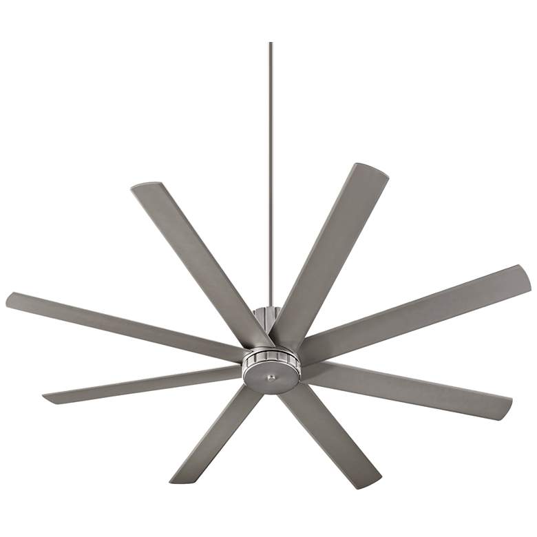 Image 2 72" Quorum Proxima Satin Nickel Large Ceiling Fan with Wall Control