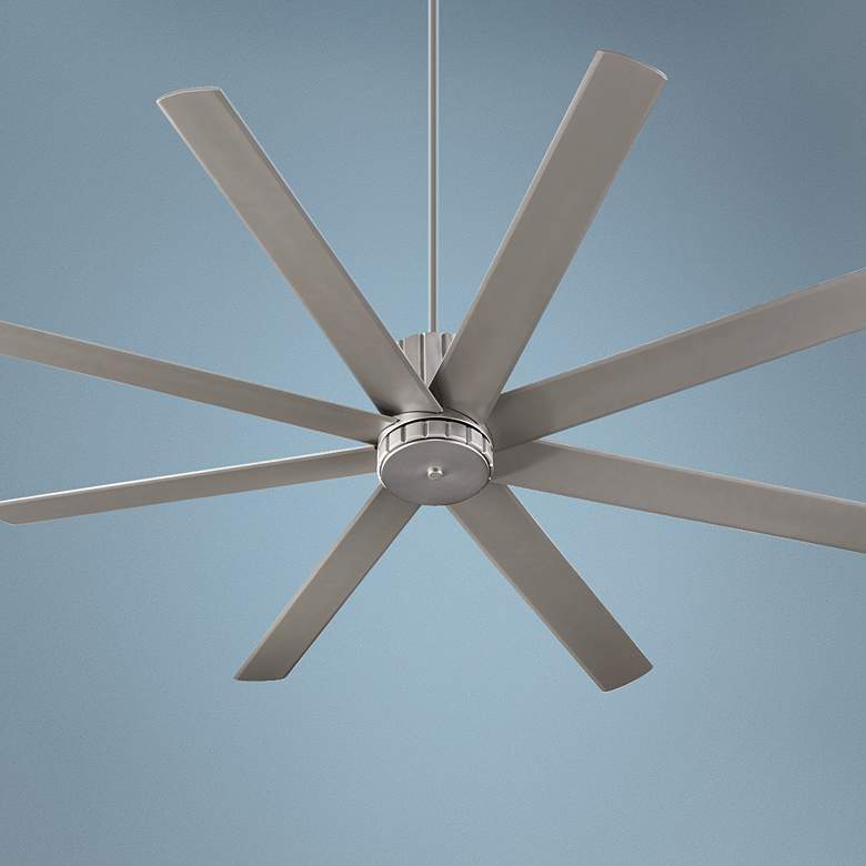 Image 1 72 inch Quorum Proxima Satin Nickel Large Ceiling Fan with Wall Control