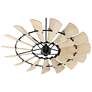 72" Quorum Windmill Black Ceiling Fan with Oak Blades