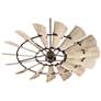 72" Quorum Windmill Bronze Rustic Damp Rated Ceiling Fan with Remote