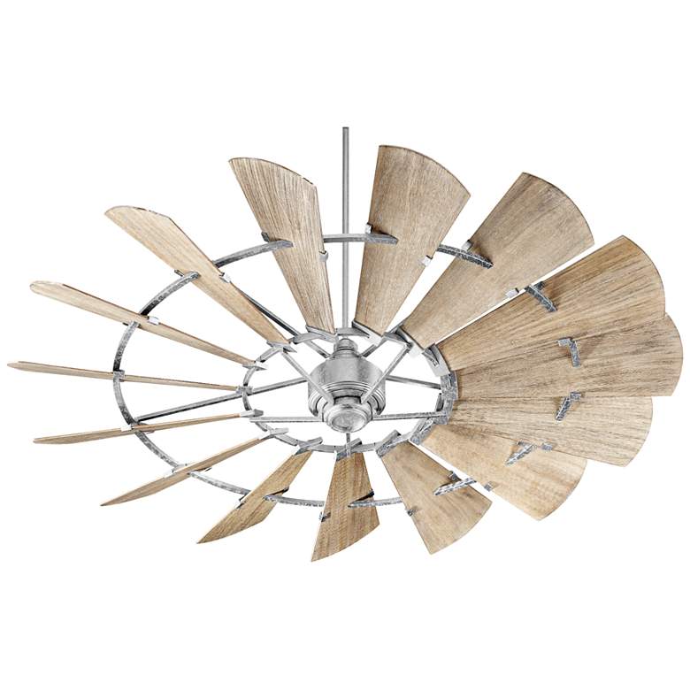 Image 2 72 inch Quorum Windmill Galvanized Large Ceiling Fan with Remote