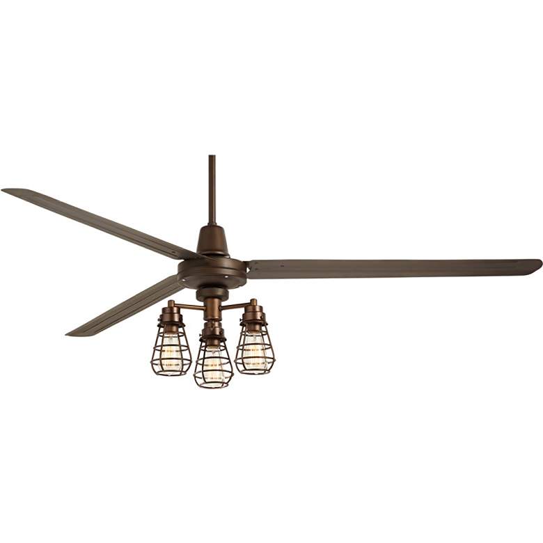72 inch Turbina XL Bronze Bendlin Cage LED Large Ceiling Fan with Remote
