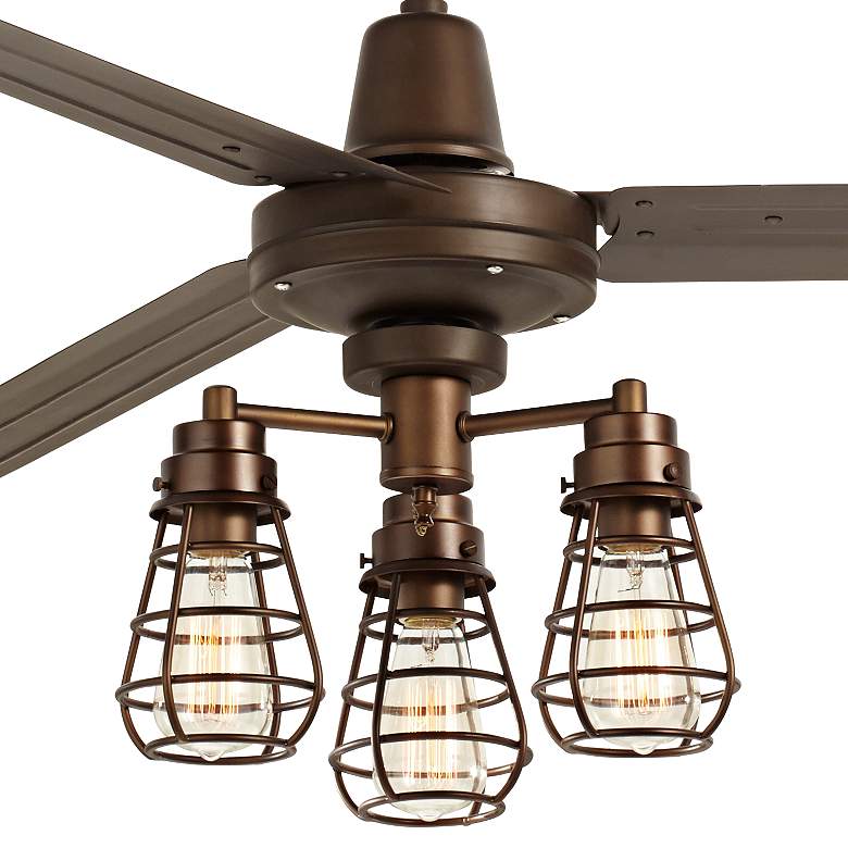 72 inch Turbina XL Bronze Bendlin Cage LED Large Ceiling Fan with Remote more views