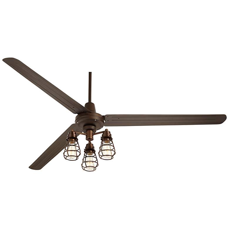 72 inch Turbina XL Bronze Bendlin Cage LED Large Ceiling Fan with Remote more views
