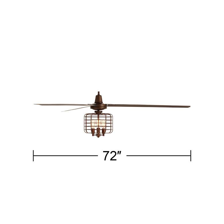 Image 7 72" Turbina XL DC Bronze Industrial Cage LED Ceiling Fan with Remote more views