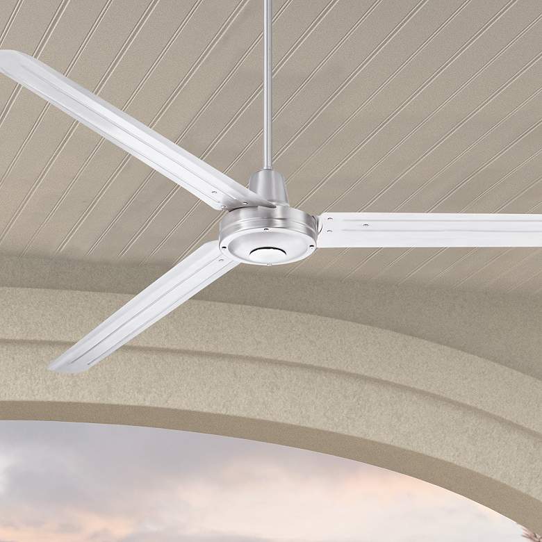 Image 1 72 inch Turbina XL&#8482; DC Brushed Nickel Large Ceiling Fan with Remote