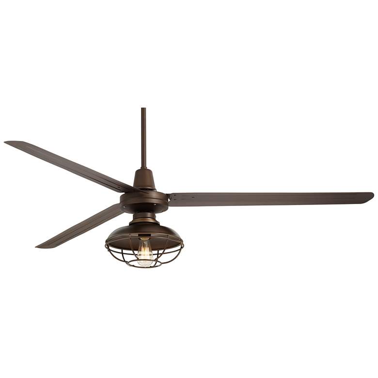 Image 2 72" Turbina XL Franklin Park Bronze Damp Rated Ceiling Fan with Remote