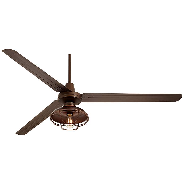 Image 6 72" Turbina XL Franklin Park Bronze Damp Rated Ceiling Fan with Remote more views