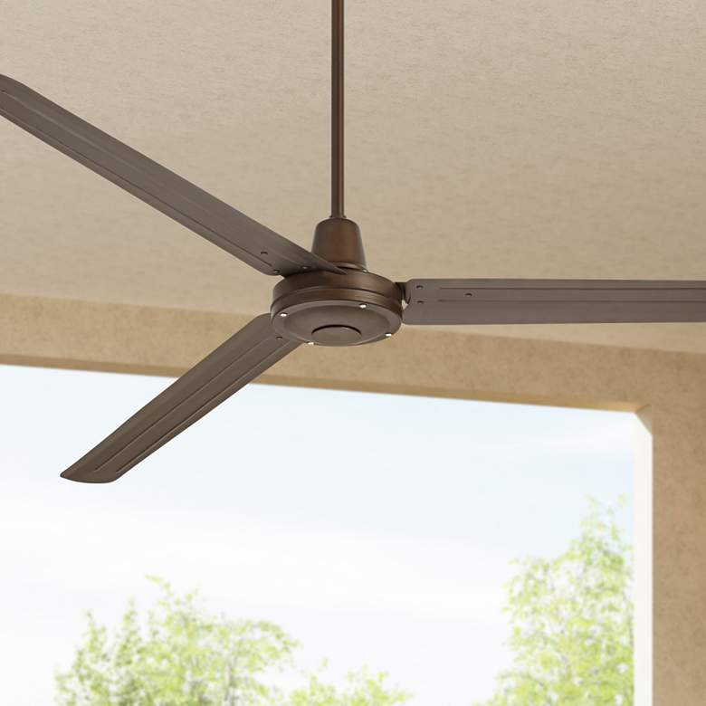 Image 1 72" Turbina XL™ Oil-Rubbed Bronze Large Ceiling Fan with Remote