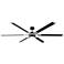 72" Visual Comfort Loft Black and Steel LED Damp Rated Fan with Remote
