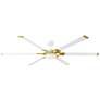 2_72" Visual Comfort Loft Matte White Brass LED Damp Fan with Remote