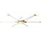 72" Visual Comfort Loft Matte White Brass LED Damp Fan with Remote