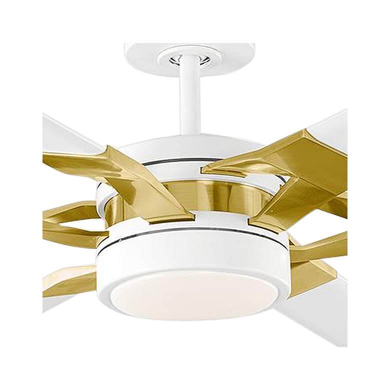 Image 3 72" Visual Comfort Loft Matte White Brass LED Damp Fan with Remote more views