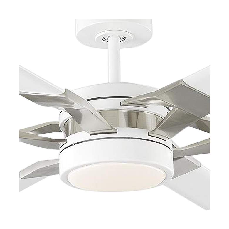 Image 3 72" Visual Comfort Loft White Steel LED Damp Ceiling Fan with Remote more views