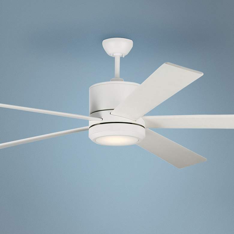 Image 1 72" Visual Comfort Vision Matte White LED Ceiling Fan with Remote