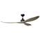 72" Westerly Black Smart Ceiling Fan with Driftwood Blades