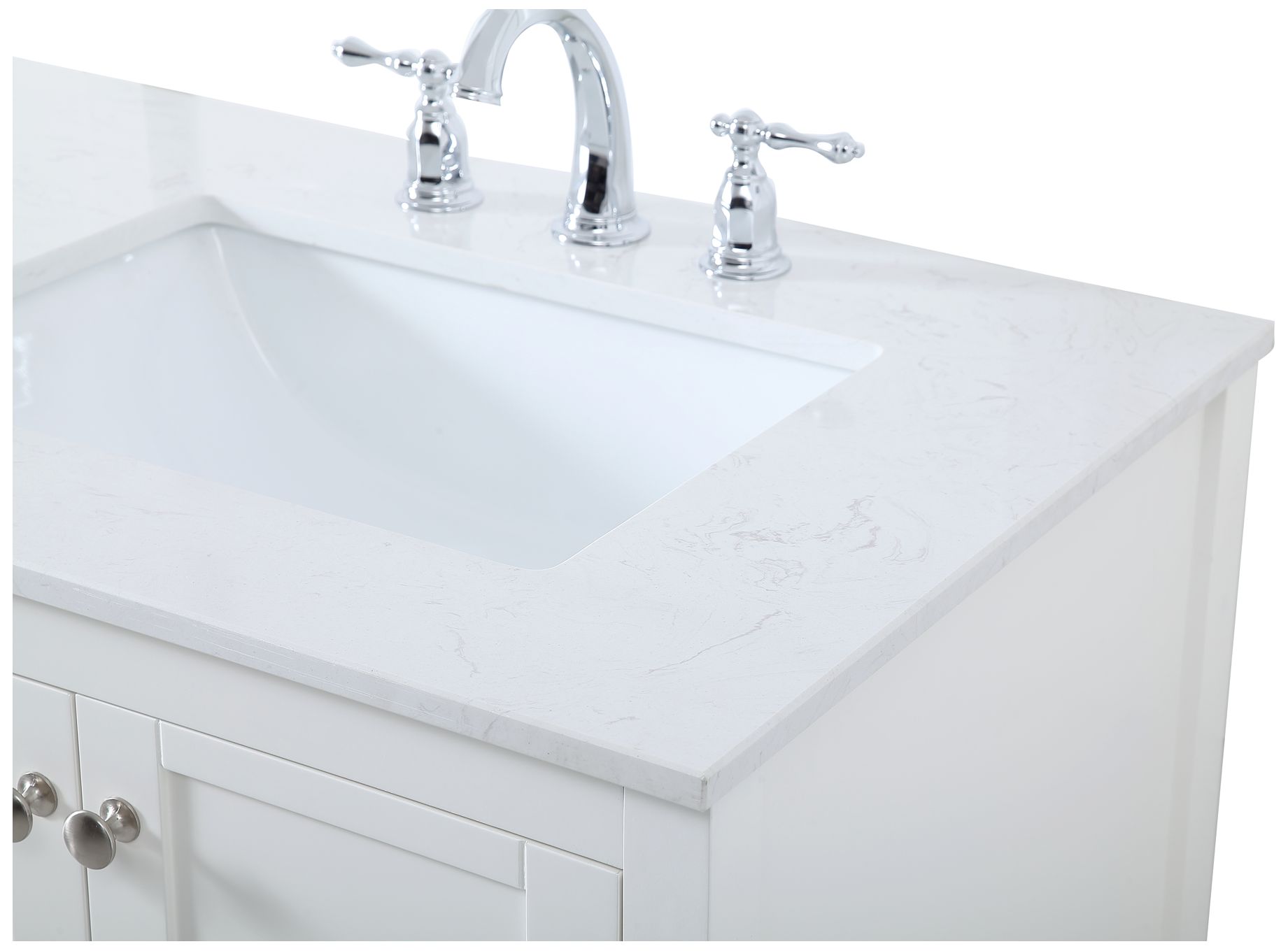 Image 6 72-Inch White Double Sink Bathroom Vanity with Calacatta White Quartz Top more views