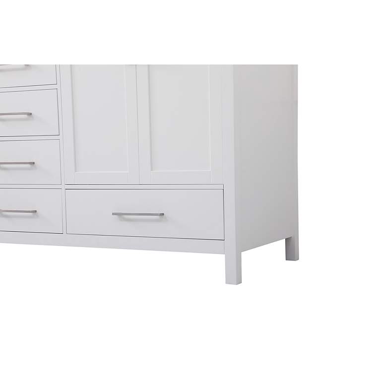 Image 7 72-Inch White Double Sink Bathroom Vanity With White Calacatta Quartz Top more views