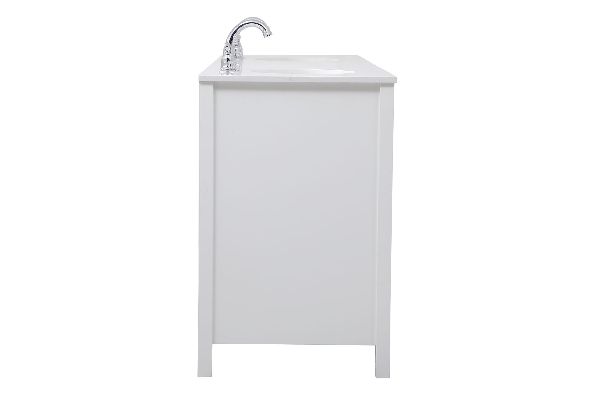 72-Inch White Double Sink Bathroom Vanity With White Calacatta Quartz Top