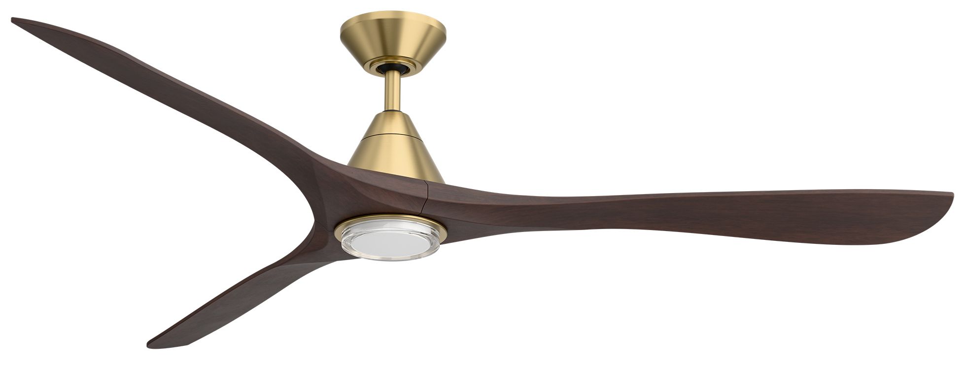 72" Modern Forms Carve Soft Brass Smart Ceiling Fan with Remote