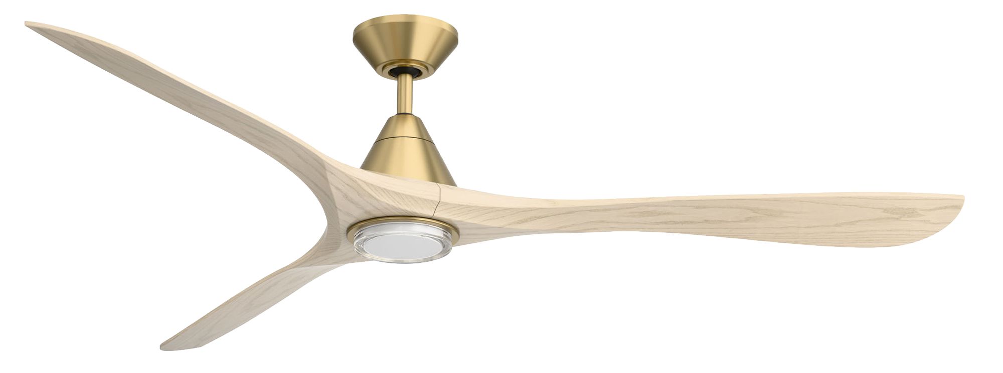 72" Modern Forms Carve Soft Brass Smart Ceiling Fan with Remote