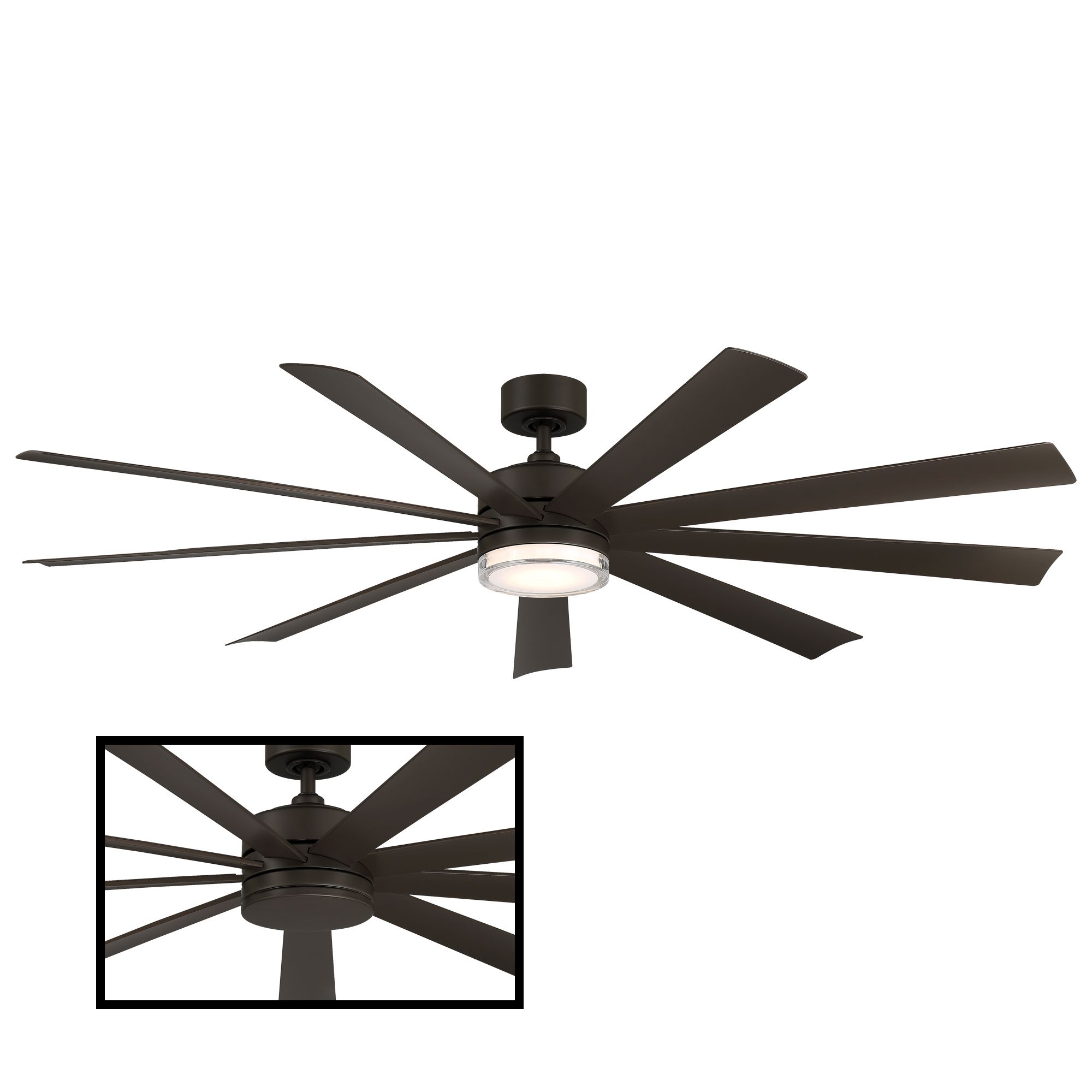 Image 2 72" Modern Forms Wynd XL Bronze 2700k LED Smart Ceiling Fan - Made to Order more views