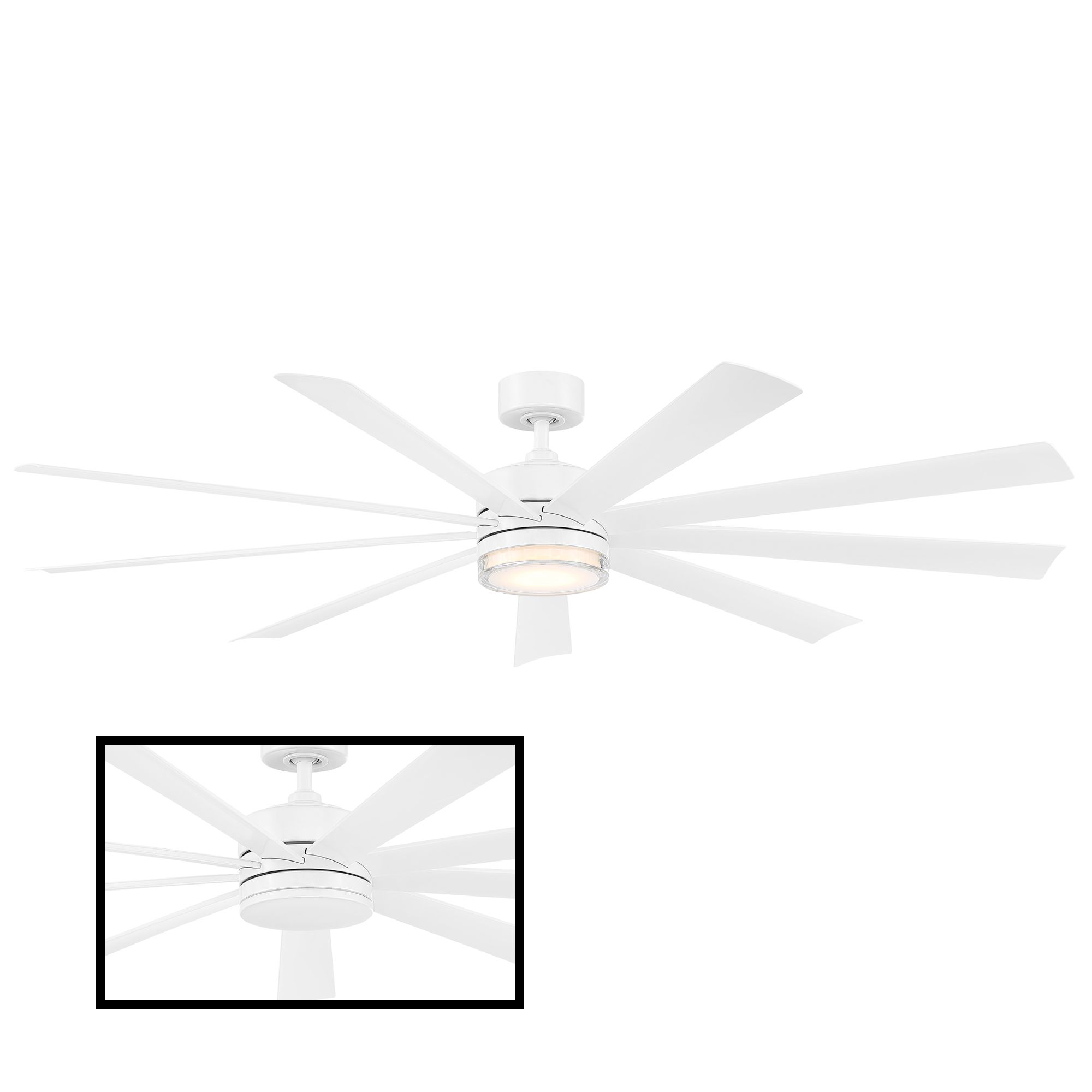 Image 2 72" Modern Forms Wynd XL White 2700K LED Smart Ceiling Fan Made to Order more views