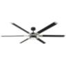 72" Monte Carlo Loft Black and Steel LED Damp Rated Fan with Remote