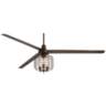 72" Turbina XL DC Bronze Industrial Cage LED Ceiling Fan with Remote