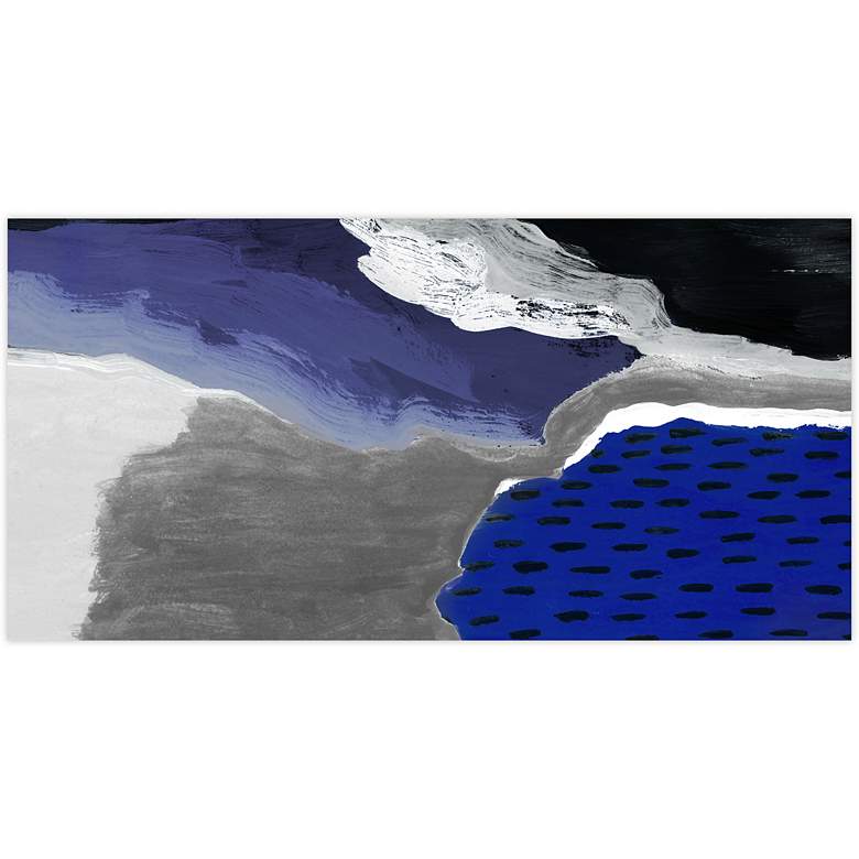 Image 4 72" x 36", Cobalt Abstract A Frameless Tempered Glass Wall Art more views