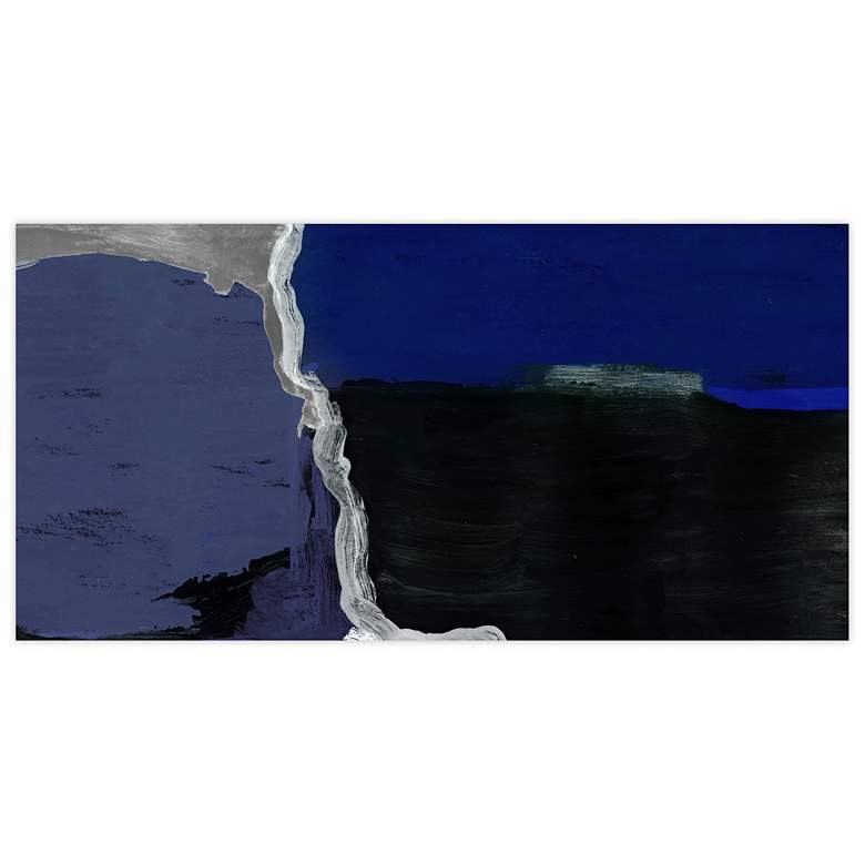 Image 3 72" x 36" Cobalt Abstract B Frameless Tempered Glass Wall Art more views