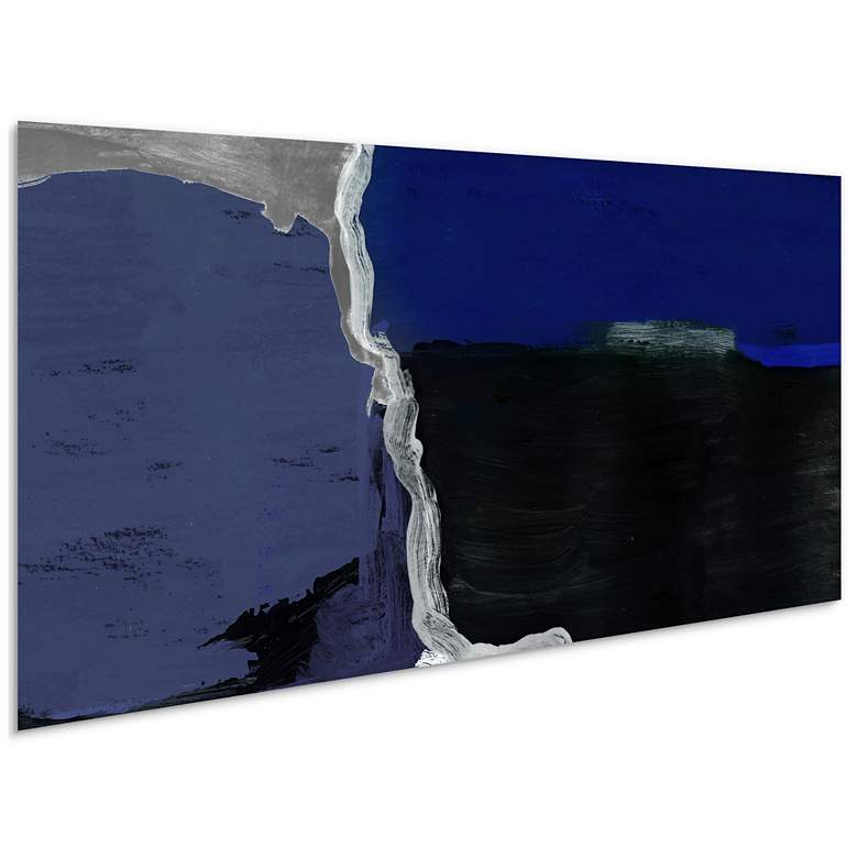 Image 6 72" x 36" Cobalt Abstract B Frameless Tempered Glass Wall Art more views
