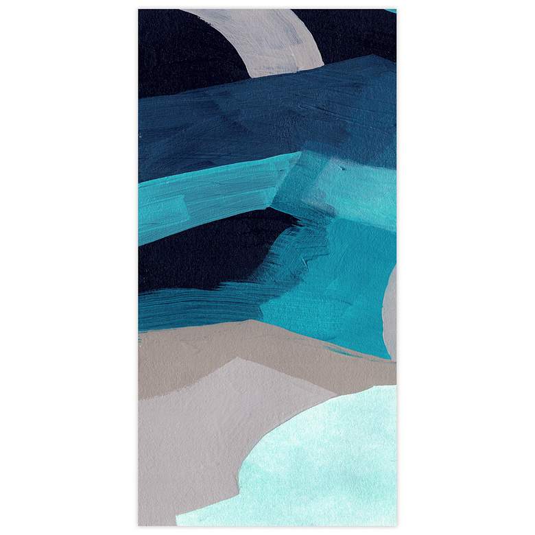 Image 2 72" x 36", Puzzle Blues A Frameless Tempered Glass Wall Art