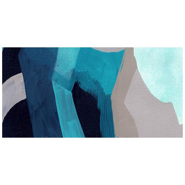 Image 3 72" x 36", Puzzle Blues A Frameless Tempered Glass Wall Art more views