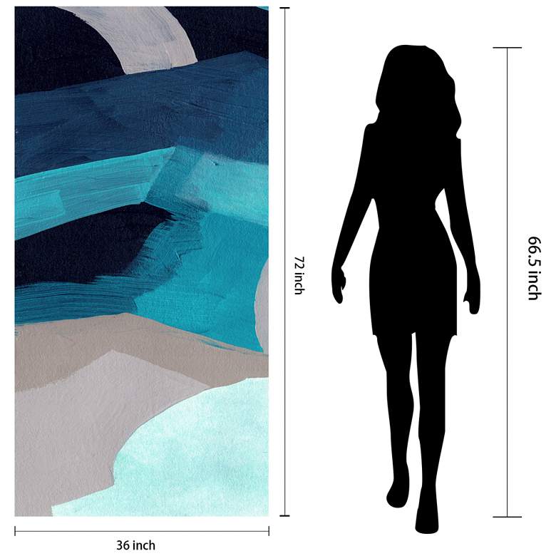 Image 5 72" x 36", Puzzle Blues A Frameless Tempered Glass Wall Art more views