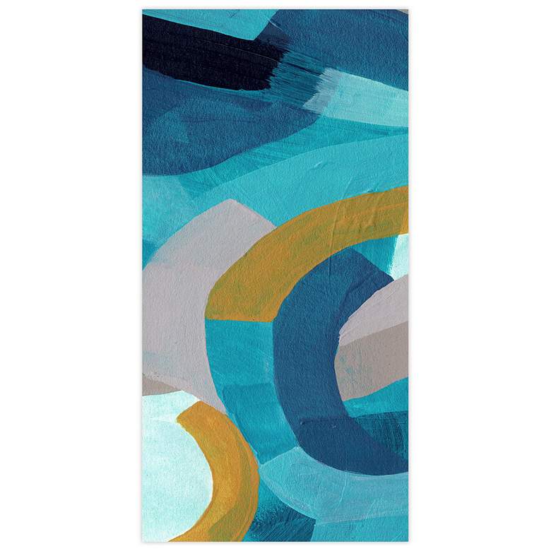 Image 2 72" x 36", Puzzle Blues B Frameless Tempered Glass Wall Art